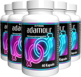 Adamour Kapseln mit L-Arginin, Zink, Selen, Maca und Ginseng, 300 Kapseln, vegan und pflanzlich – Bild 1 von 3