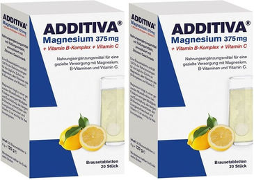 ADDITIVA Magnesium 375 mg mit Vitamin B Komplex und Vitamin C Brausetabletten 120 Stück – Bild 1 von 1