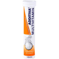 Produktbild von ADDITIVA Multivitamin Brausetabletten Orangen-Geschmack 20 Stück für Sportler, Senioren sowie Schwangere und Stillende