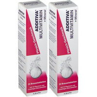 Produktbild von ADDITIVA Multivitamin + Mineral Brausetabletten Pfirsich-Geschmack für Kinder, Sportler, Senioren sowie Schwangere und Stillende