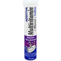 Produktbild von ADDITIVA Multivitamin Mineral Coffein Brausetabletten Ananas 20 Stück