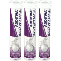 Produktbild von ADDITIVA Multivitamin Mineral Coffein Brausetabletten Ananas-Geschmack 60 Stück