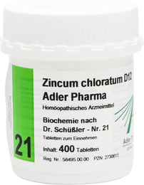 Adler Pharma Biochemie Nr. 21 Zincum chloratum D12 Tabletten 400 Stück – Bild 1 von 1