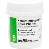 Produktbild von Adler Pharma Kalium phosphoricum D6 Biochemie nach Dr. Schüßler Tabletten 400 Stück