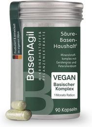 AgilNature BasenAgil Mineralstoff-Komplex Kapseln vegan glutenfrei laktosefrei für Erwachsene 90 Kapseln – Bild 1 von 3