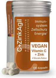 AgilNature C+ZinkAgil Kapseln mit Ascorbinsäure vegan für Erwachsene 120 Stück – Bild 1 von 4