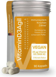 AgilNature Vitamin D3 Kapseln vegan glutenfrei laktosefrei für Erwachsene – Bild 1 von 2