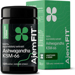 AjemFIT Ashwagandha KSM66 ohne Zusatzstoffe 120 Kapseln – Bild 1 von 2