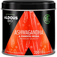 Produktbild von Aldous Ashwagandha mit schwarzem Pfeffer Bio Kapseln ohne Zusatzstoffe