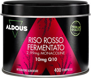 Aldous Bio Fermentierter Roter Reis mit Ubiquinon und 2,99 mg Monacolin Tabletten 400 Stück gluten- und laktosefrei – Bild 1 von 5