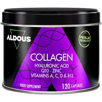 Produktbild von Aldous Bio Kollagen mit Hyaluronsäure, Coenzym Q10, Vitamin B12 und Zink, Hydrolysiertes Kollagen in Kapseln, 120 Stück, glutenfrei und laktosefrei