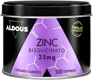 Aldous Bio Zink Bisglycinat Tabletten 25 mg 500 Stück glutenfrei und laktosefrei – Bild 1 von 6