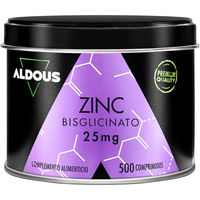 Produktbild von Aldous Bio Zink Bisglycinat Tabletten 25 mg 500 Stück glutenfrei und laktosefrei