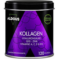 Produktbild von Aldous Kollagen mit Hyaluronsäure und Coenzym Q10 Kapseln, 120 Stück, glutenfrei und laktosefrei