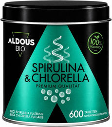 Aldous Spirulina und Chlorella Superfood-Mischung Tabletten vegan ohne Zusatzstoffe – Bild 1 von 3