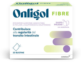 Alfasigma ONLIGOL FIBRE PRUGNA Flohsamenschalen mit Multi-Enzym-Komplex Pulver glutenfrei 20 Beutel – Bild 1 von 2