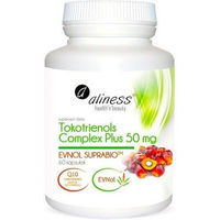 Produktbild von Aliness Vitamin E Tokotrienole Complex Plus mit 50 mg Tokotrienole und Q10 Kapseln glutenfrei und laktosefrei 60 Stück