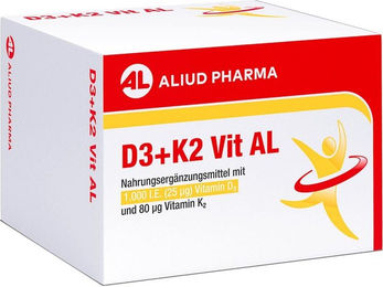 Aliud Pharma Vitamin D3 und K2 Kapseln für Erwachsene 1000 IE 90 Stück – Bild 1 von 1