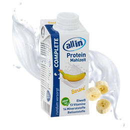 all in® COMPLETE Protein Drink Banane 14x 200ml Hochkalorische Trinknahrung auf Milch-Basis – Bild 1 von 2