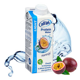all in® LIGHT Protein Water Maracuja 14 x 250 ml mit Kollagen Low Carb fettfrei allergenfrei – Bild 1 von 1