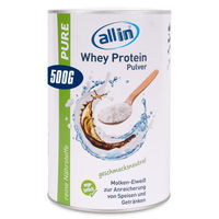 Produktbild von all in PURE Whey Protein Pulver Konzentrat geschmacksneutral 500 g zuckerfrei und ohne Zusatzstoffe
