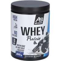Produktbild von ALL STARS Whey Protein Mischung Cookies & Cream zuckerfrei 300 g Pulver