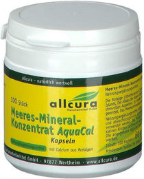 Allcura AquaCal Meeres-Mineral-Konzentrat Rotalgen mit natürlichem Calcium Algenkalk Sango Kapseln 100 Stück – Bild 1 von 5
