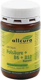 Allcura B-Komplex Kapseln mit Folsäure, Vitamin B6 und Vitamin B12 120 Stück – Bild 1 von 1