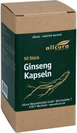 Allcura Ginseng 500 mg Kapseln 50 Stück vegan vegetarisch laktosefrei ohne Zusatzstoffe – Bild 1 von 3