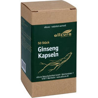 Produktbild von Allcura Ginseng 500 mg Kapseln 50 Stück vegan vegetarisch laktosefrei ohne Zusatzstoffe