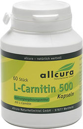 Allcura L-Carnitin 500 mg Kapseln 60 Stück – Bild 1 von 2