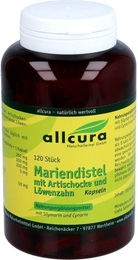 allcura Mariendistel mit Artischocke und Löwenzahn Kapseln vegan 120 Stück – Bild 1 von 4