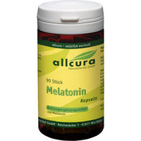 Produktbild von allcura Melatonin 1 mg Kapseln vegan 90 Stück