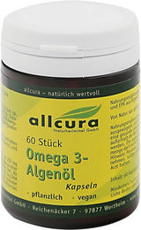 Allcura Omega-3 Algenöl Kapseln vegan glutenfrei laktosefrei – Bild 1 von 3