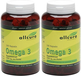 allcura Omega 3 Konzentrat Kapseln 1500 mg 200 Stück – Bild 1 von 1