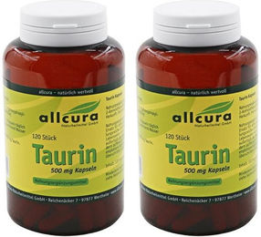 allcura Taurin 500 mg Kapseln vegan 120 Stück – Bild 1 von 3