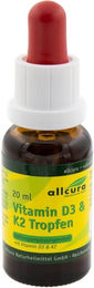 Allcura Vitamin D3 & K2 Tropfen 1000 IE/20 µg 20 ml – Bild 1 von 4