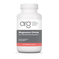Produktbild von Allergy Research Group Magnesium Citrat Vegetarische Kapseln 180 Stück laktosefrei und glutenfrei