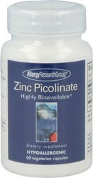 Allergy Research Group Zinkpicolinat 25 mg vegetarische Kapseln 60 Stück laktosefrei und glutenfrei – Bild 1 von 3