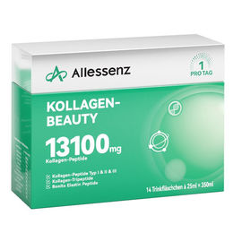 Allessenz KOLLAGEN BEAUTY Kollagen-Peptide aus marinem Fisch Typ I, II, III 13100 mg Ampullen 14 Stück à 25 ml – Bild 1 von 3