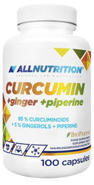 Allnutrition Kurkuma Ingwer Piperin Kapseln mit Extrakt pflanzlicher Ursprung 100 Kapseln – Bild 1 von 1