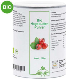 Allpharm Bio Hagebutten Pulver vegan 250 g – Bild 1 von 1