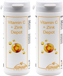 Allpharm Premium Vitamin C und Zink Depot Kapseln mit Ascorbinsäure und Zinkgluconat 180 Kapseln – Bild 1 von 1