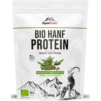Produktbild von AlpenPower BIO Hanfprotein 600 g - Veganes Hanfprotein Pulver, Bio, glutenfrei und laktosefrei, neutral
