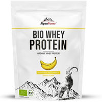 Produktbild von AlpenPower Bio Whey Protein Konzentrat Banane Pulver ohne Zusatzstoffe