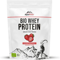 Produktbild von AlpenPower Bio Whey Protein Konzentrat Erdbeere Pulver ohne Zusatzstoffe