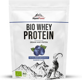 AlpenPower Bio Whey Protein Konzentrat Heidelbeere Pulver ohne Zusatzstoffe 1000 g – Bild 1 von 1
