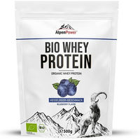 Produktbild von AlpenPower Bio Whey Protein Konzentrat Heidelbeere Pulver ohne Zusatzstoffe 1000 g