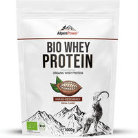Produktbild von AlpenPower Bio Whey Protein Konzentrat Schokolade Pulver ohne Zusatzstoffe