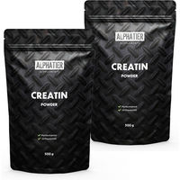 Produktbild von Alphatier Creatin Monohydrat Pulver glutenfrei fettfrei zuckerfrei ohne Zusatzstoffe